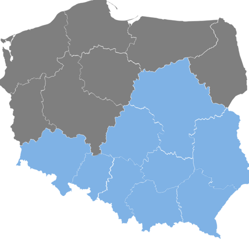 Mapa Region Południe